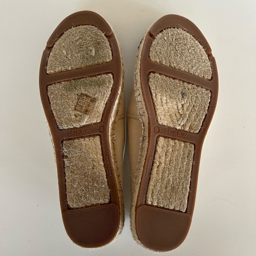 J. Crew Facto Canvas Espadrilles Flats with Black Cap Toe, size 8 - Picture 7 of 10